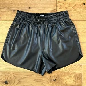 Abercrombie & Fitch Vegan Leather Dolphin Hem Shorts, Small
